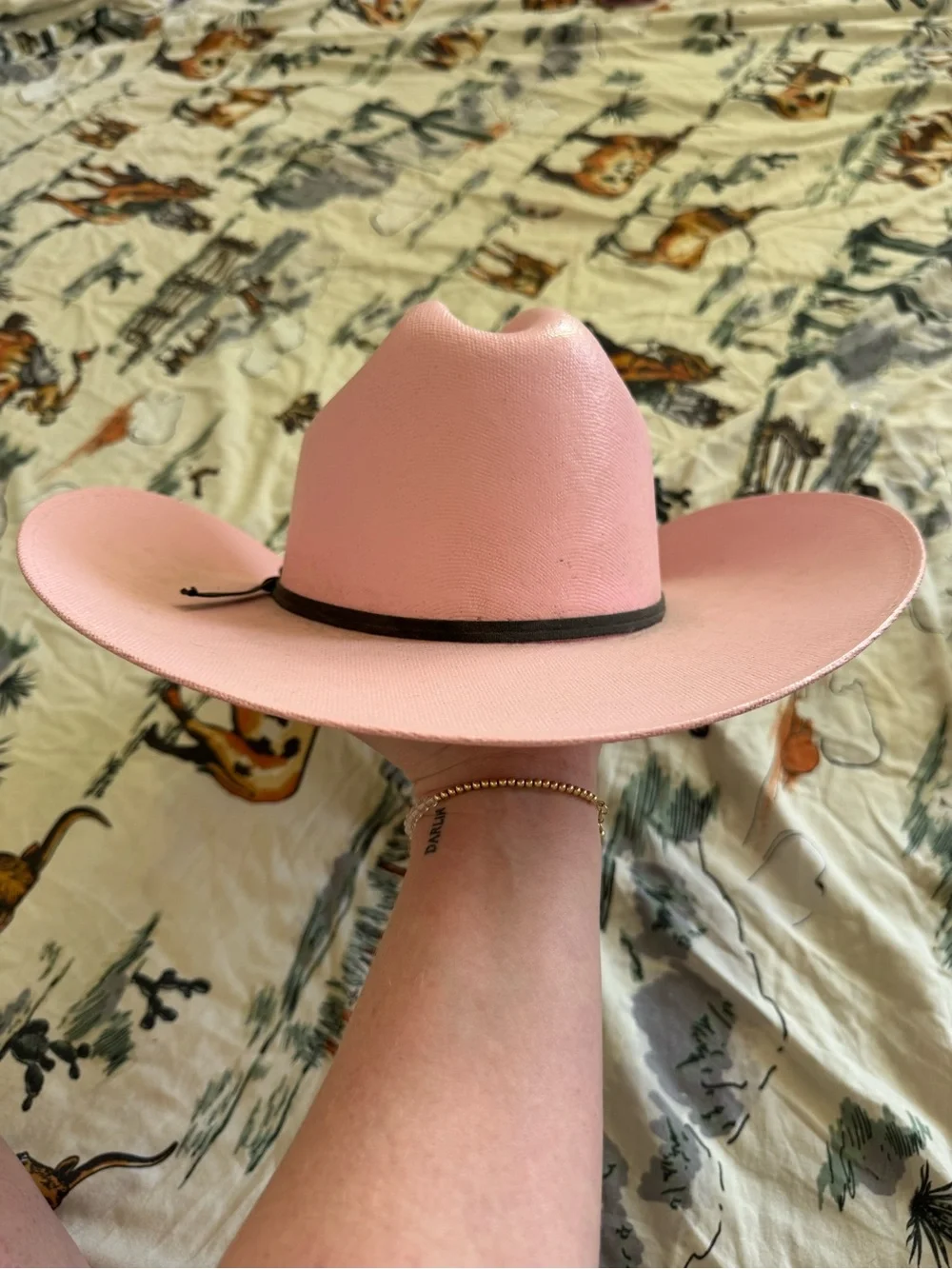 Long Live Cowgirls Pink Straw Western Cowboy Hat Size L